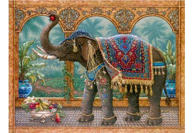 алмазна вишивка dm-188 Індійський слон. Набір для виготовлення картини стразами