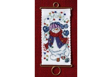 вишивка гладдю MH126301 Радісний сніговик. Набір для вишивки в змішаній техниці Mill Hill