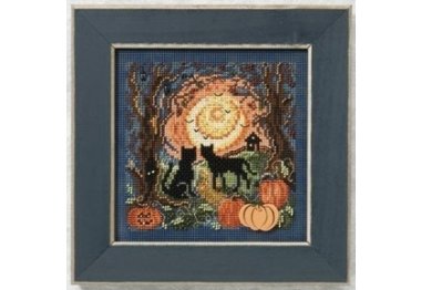 вишивка гладдю MH141206 Місячні кошенята. Набір для вишивки в змішаній техніці Mill Hill