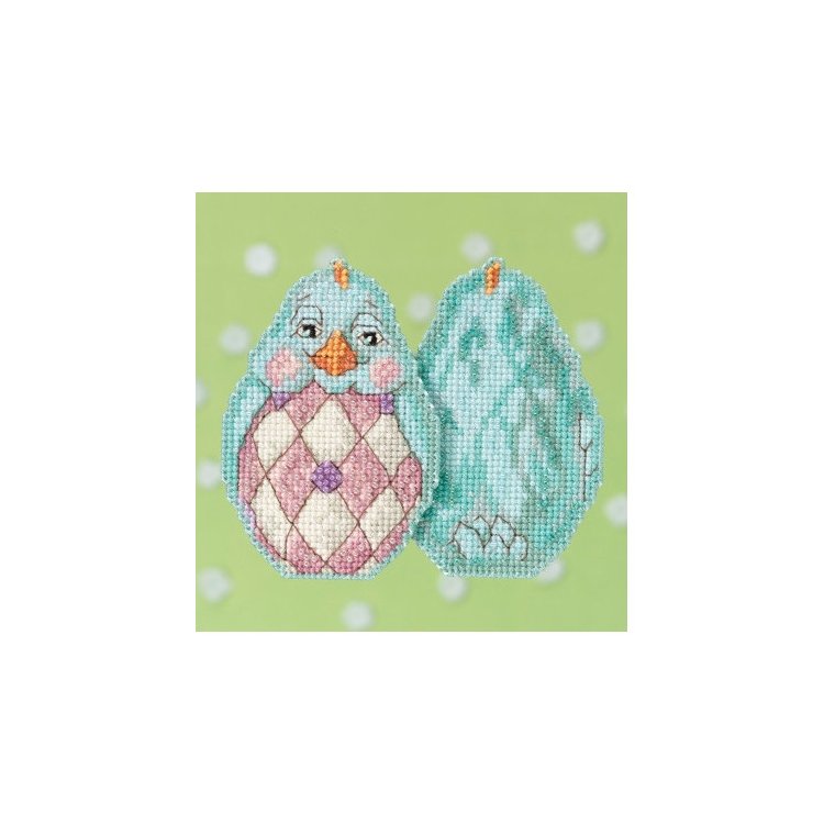 JS181714 Світло-блакитне курча. Набір для вишивки в змішаній техніці Mill Hill - 1