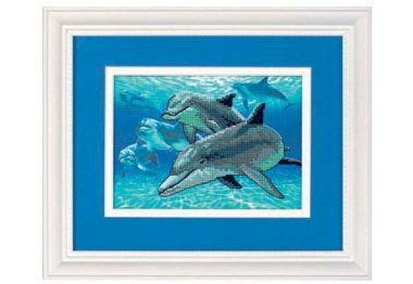  06944 Дельфіни глибокого моря. Набір для вишивки хрестиком Dimensions