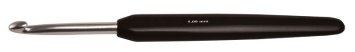 Гачок алюмінієвий з чорною ручкою (срібний наконечник) KnitPro - 1