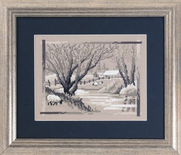 12-5156 Овцы у моря (Sheep by sea. Набор для вышивания крестом PERMIN - 1