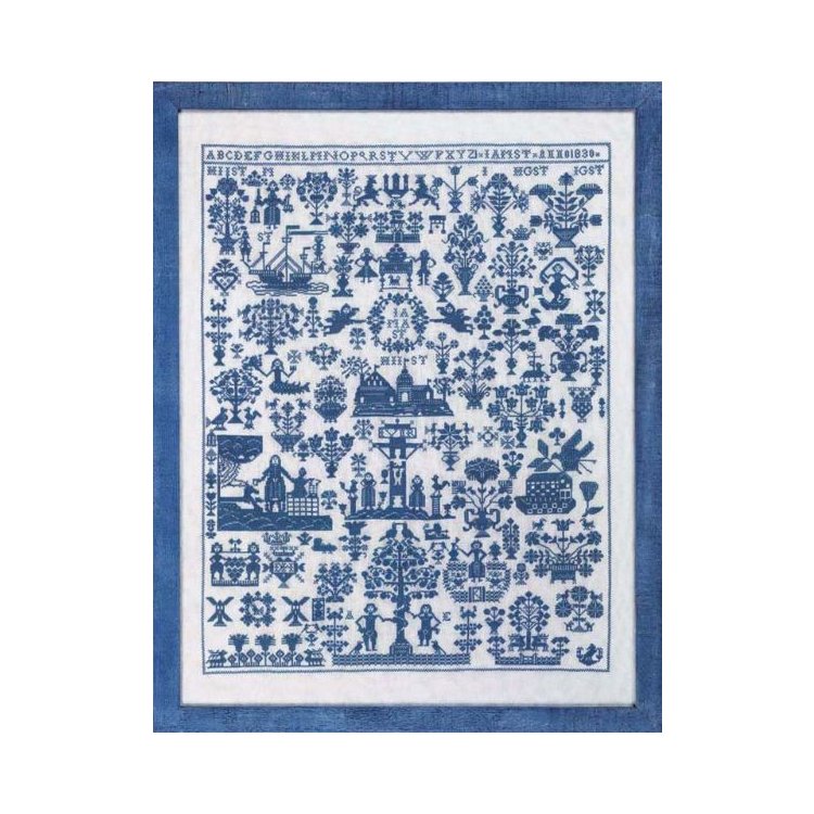 39-9441 Sampler blue. Набір для вишивання хрестом PERMIN - 1