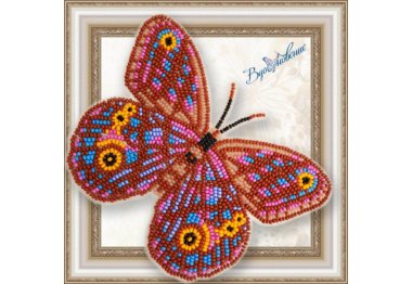  BGP-067 3D Метелик Euptychia Agatha. Набір для вишивки бісером ТМ Вдохновение
