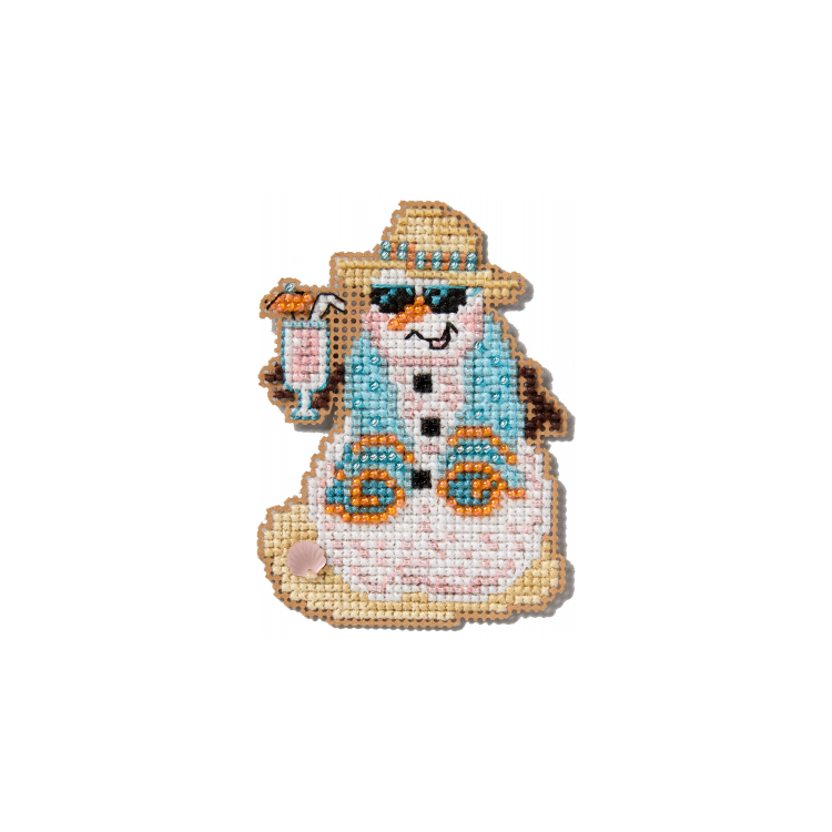 MH182536 Відпустка сніговика. Набір для вишивки в змішаній техниці Mill Hill - 1