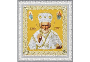  Набір для вишивки бісером Ікона Святителя Чудотворця (золото) ажур Р-369 ТМ Картини бісером