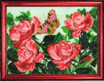 117 Бабочка и розы. Набор для вышивания бисером Butterfly - 1