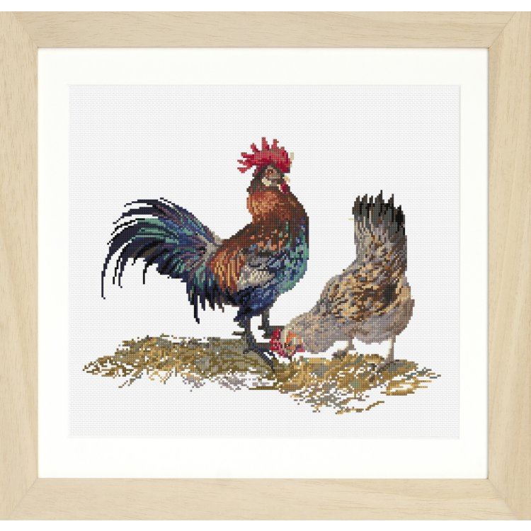 591A Rooster and Hen Aida. Набор для вышивки крестом Thea Gouverneur - 1