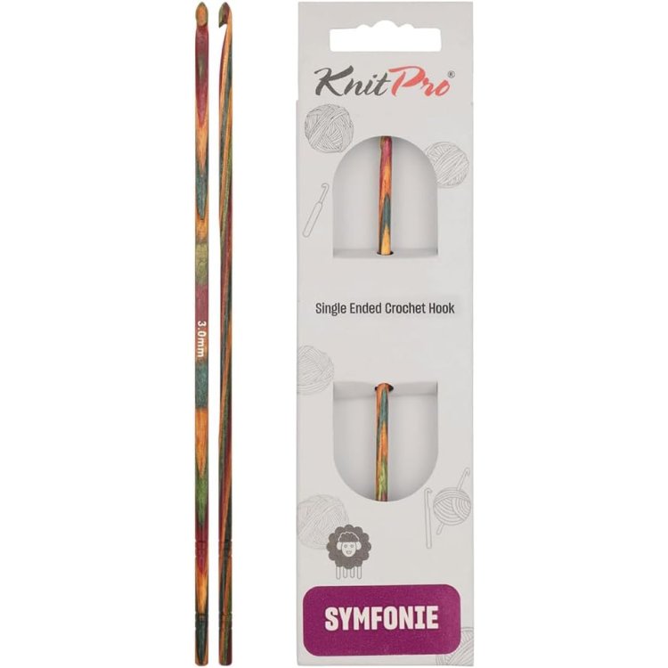 20701 Крючок вязальный односторонний Symfonie Wood KnitPro, 15 см, 3.00 мм - 1 20701 Крючок вязальный односторонний Symfonie Wood KnitPro, 15 см, 3.00 мм - 1