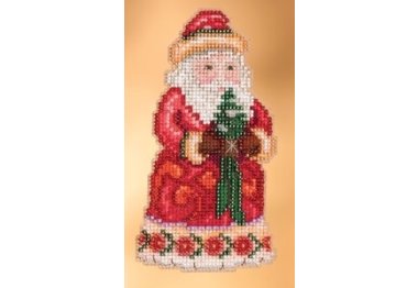 вишивка гладдю JS203102 Веселий Різдвяний Санта. Набір для вишивки в змішаній техніці Mill Hill