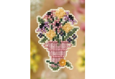 вишивка гладдю MH188104 Зрізані квіти. Набір для вишивки в змішаній техниці Mill Hill