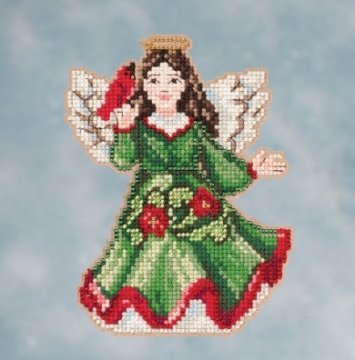 JS201615 Ангел з кардиналом. Набір для вишивки в змішаній техніці Mill Hill - 1