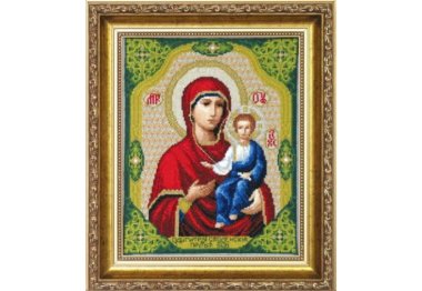  №525  Икона Образ Пресвятой Богородицы Одигитрия Смоленская Набор для вышивания крестом