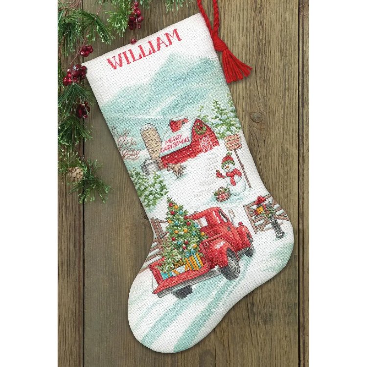 70-09619 Набір для вишивання хрестом &quot;Holiday Farm Stocking&quot; &quot;Святкова Ферма&quot; DIMENSIONS - 1