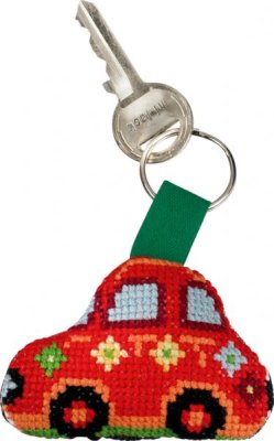 11-6114 Брелок Червоний Фіат. Набір для вишивання хрестом PERMIN - 1 11-6114 Брелок Червоний Фіат. Набір для вишивання хрестом PERMIN - 1