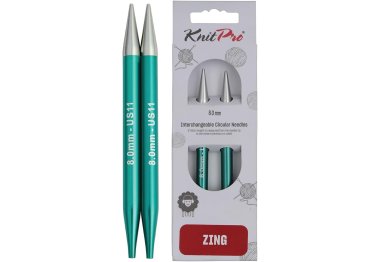 спиці для в'язання 47532 Спиці знімні короткі (10 см) Zing KnitPro, 8.00 мм спиці для в'язання 47532 Спиці знімні короткі (10 см) Zing KnitPro, 8.00 мм
