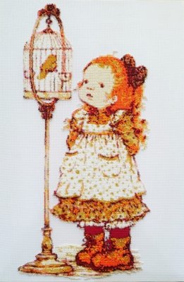 26-1942-НДЧ Дівчинка з пташкою. Набір для вишивання бісером ТМ Токарєва А. - 1 26-1942-НДЧ Дівчинка з пташкою. Набір для вишивання бісером ТМ Токарєва А. - 1