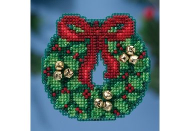 вышивка гладью MH181632 Венок Джингл Беллс. Набор для вышивки в смешанной технике Mill Hill