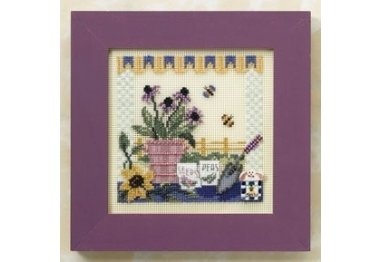 вышивка гладью MH148101 Стол для горшков. Набор для вышивки в смешанной технике Mill Hill