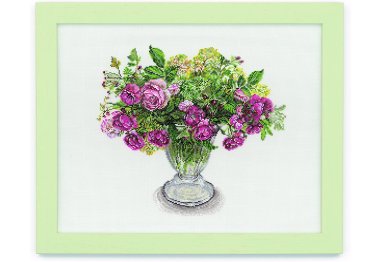  552110 Цветочная композиция с осенней розой. Набор для вышивки крестом Cosmo Fujico