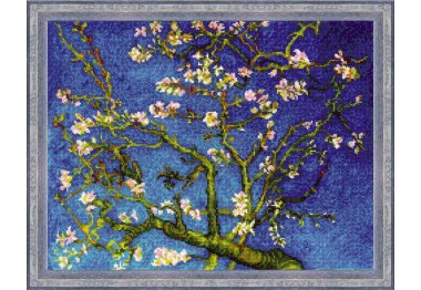  1698 Цветущий миндаль по мот. карт. Ван Гога. Набор для вышивки крестом Риолис