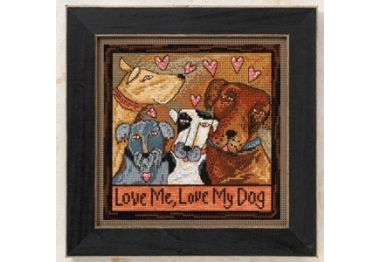 вышивка гладью ST150103 , любишь меня, люби мою собаку. Набор для вышивки в смешанной технике Mill Hill