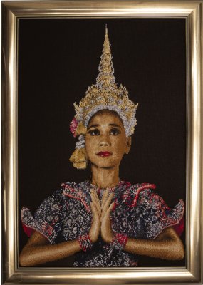 599.05 Thai Lady Black Aida. Набор для вышивки крестом Thea Gouverneur - 1