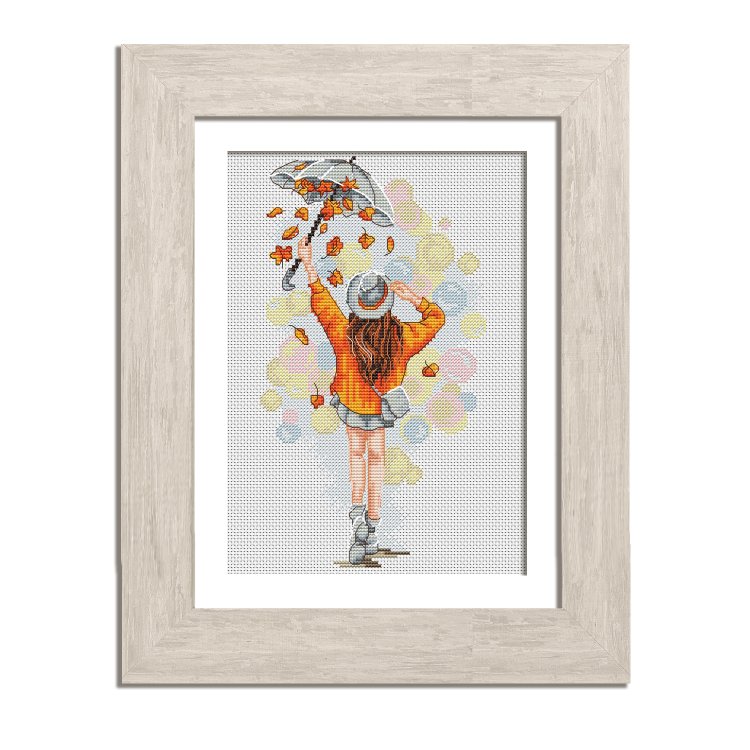 N106 Влюбленная в осень 2. Набор для вышивки крестом Кольорова - 1 N106 Влюбленная в осень 2. Набор для вышивки крестом Кольорова - 1