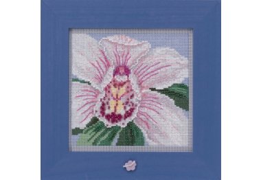 вишивка гладдю MH142014 Біла орхідея. Набір для вишивки в змішаній техниці Mill Hill