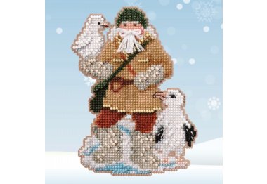 вышивка гладью MH202033 Санта с альбатросом. Набор для вышивки в смешанной технике Mill Hill