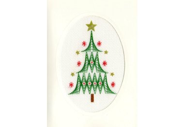  XMAS24 Набір для вишивання хрестом (різдвяна листівка) Christmas Tree "Різдвяна ялинка" Bothy Threads