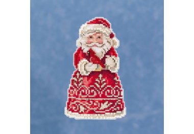 вишивка гладдю JS201913 Санта і кардинал. Набір для вишивки в змішаній техниці Mill Hill