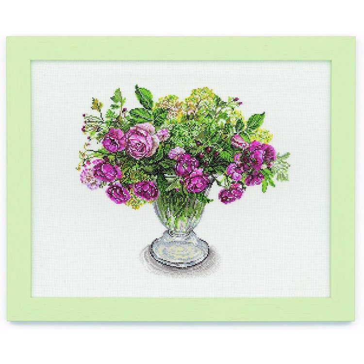 552110 Цветочная композиция с осенней розой. Набор для вышивки крестом Cosmo Fujico - 1 552110 Цветочная композиция с осенней розой. Набор для вышивки крестом Cosmo Fujico - 1