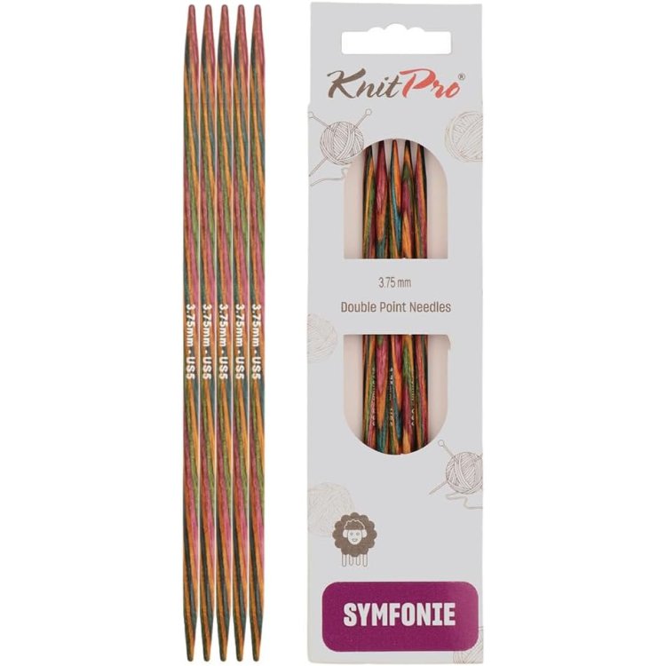 20136 Спиці шкарпеткові Symfonie Wood KnitPro, 10 см, 3.75 мм - 1 20136 Спиці шкарпеткові Symfonie Wood KnitPro, 10 см, 3.75 мм - 1
