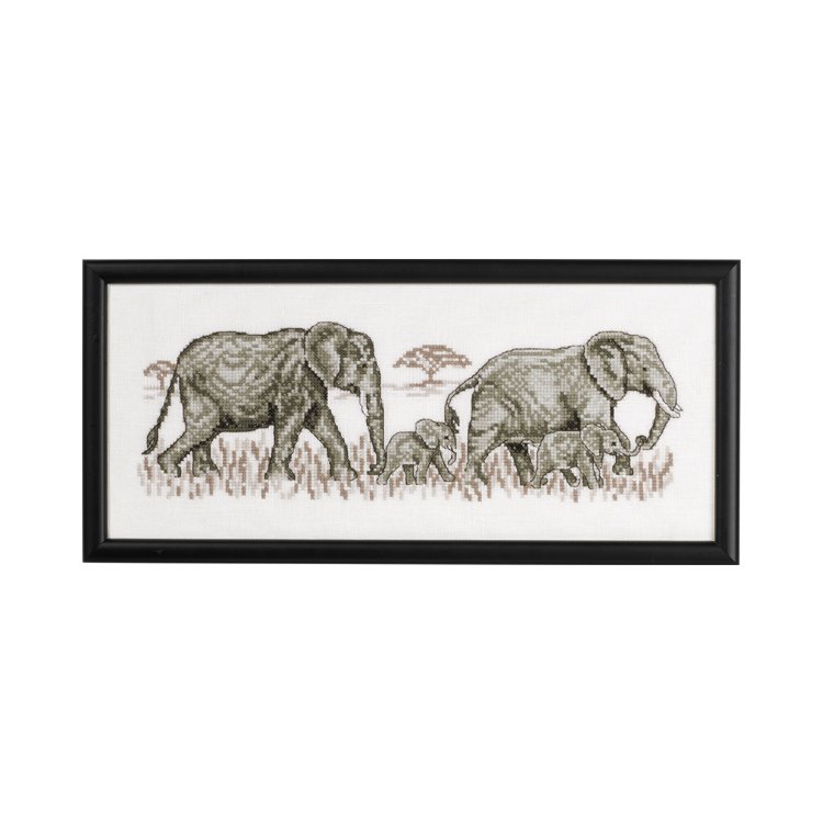 12-8324 Слони (Elephants. Набір для вишивання хрестом PERMIN - 1