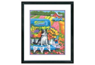 73-91775 Набір для малювання фарбами за номерами "Собака квітник" Dimensions