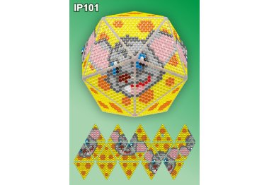 алмазная вышивка IP101 Новогодний шар Мышонок. Набор алмазной вышивки ТМ Вдохновение