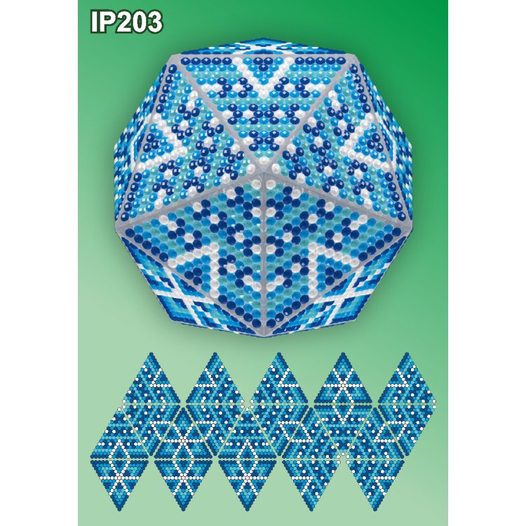 IP203 Новогодний шар Льдинка. Набор алмазной вышивки ТМ Вдохновение - 1