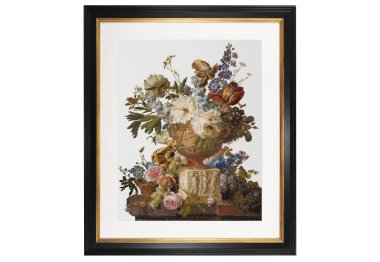  580 Flower Still-life with an Alabaster Vase. Gerard van Spaendonck. 1783 Linen. Набор для вышивки крестом Thea Gouverneur