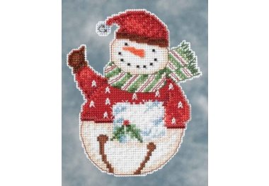 вишивка гладдю DM204104 Сніговик. Набір для вишивки в змішаній техніці Mill Hill