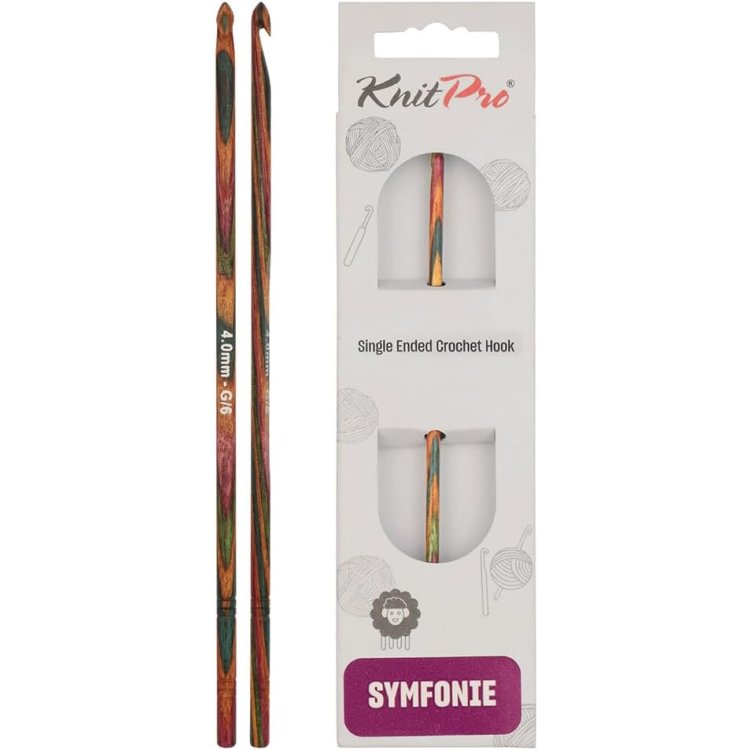 20705 Крючок вязальный односторонний Symfonie Wood KnitPro, 15 см, 4.00 мм - 1 20705 Крючок вязальный односторонний Symfonie Wood KnitPro, 15 см, 4.00 мм - 1