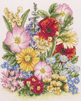 Луговые цветы. Набор для вышивки крестом арт. PCE961 - 1