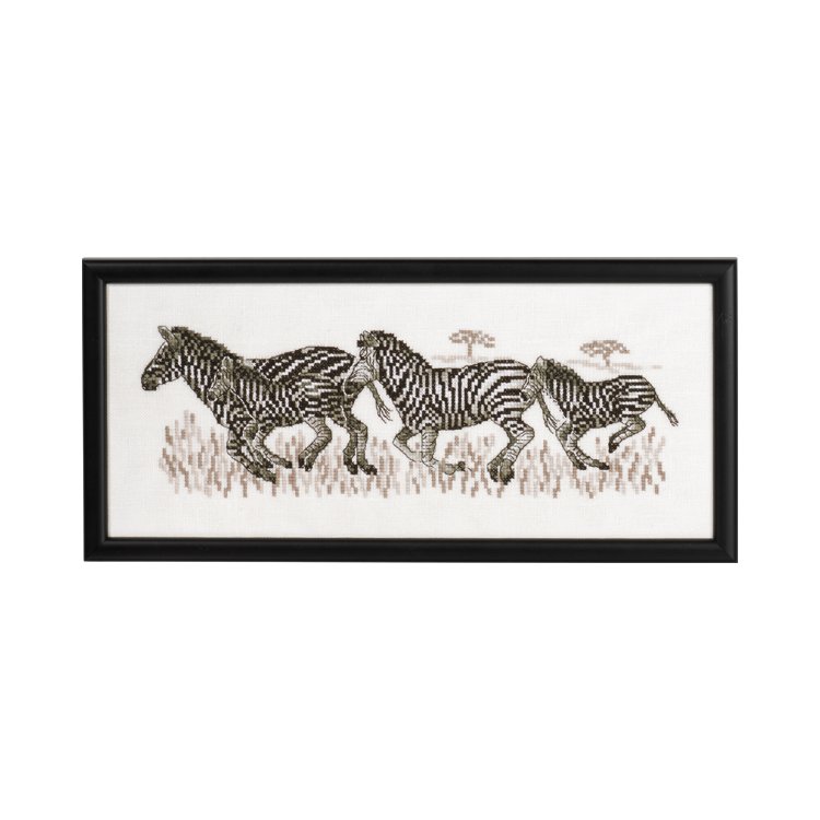 12-8325 Зебри (Zebra. Набір для вишивання хрестом PERMIN - 1