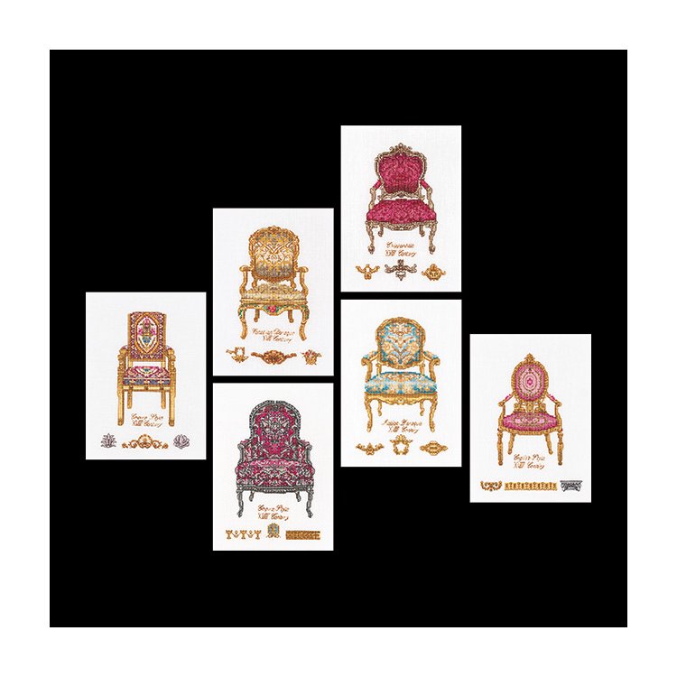 3068 Six Chairs Linen. Набір для вишивки хрестом Thea Gouverneur - 1