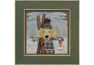 вышивка гладью MH142234 Лыжная собака. Набор для вышивки в смешанной технике Mill Hill