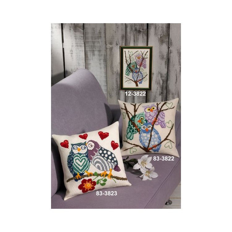 83-3823 Дорогие совы. Набор для вышивания крестом PERMIN - 1