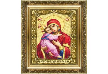 наборы для вышивки крестом №255  Икона Образ Пресвятой Богородицы Владимирской Набор для вышивания крестом