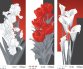 ТК-037 Триптих красно-серые ирисы, тюльпаны, каллы. Схема для вышивки бисером (габардин) ТМ Барвиста Вишиванка - 1