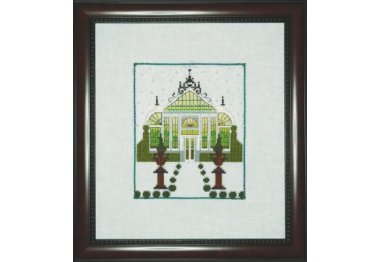  NC308 Sunrise Greenhouse//Теплиця на сході сонця. Схема для вишивки хрестиком на папері Nora Corbett